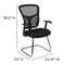 Flash Furniture Black Mesh Side Reception Chair with Chrome Sled Base HL-0001B-BK-GG - alternate 6
